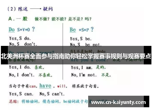 北美洲杯赛全面参与指南助你轻松掌握赛事规则与观赛要点