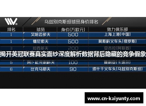 揭开英冠联赛真实面纱深度解析数据背后隐藏的竞争假象